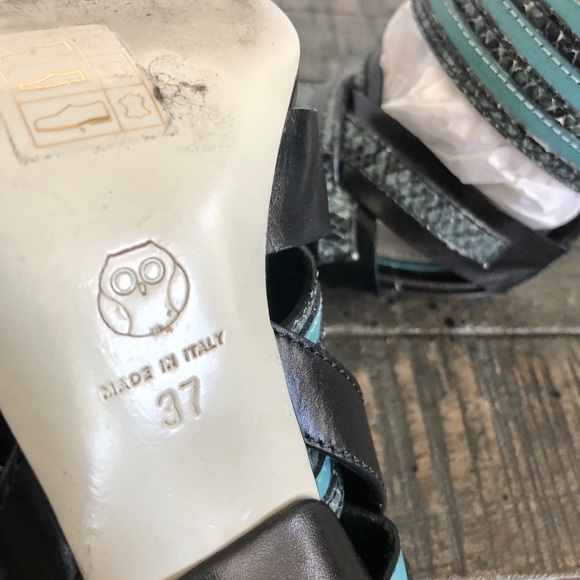 JASON WU PYTHON Snakeskin-Trimmed HEEL Sandals - Picture 12 of 13